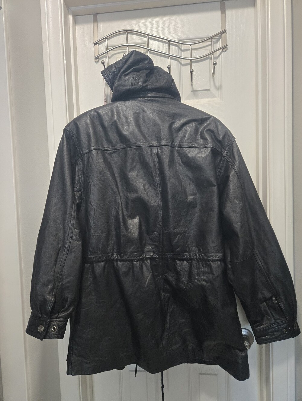 Wilsons Leather Vintage Men's Black Leather Hooded Jacket Size L - Picture 2 of 10